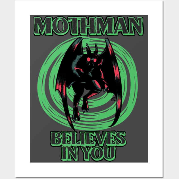 Mothman Believes in You Wall Art by TheEND42